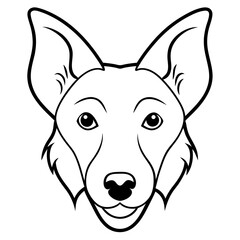 Best Dog Head line art,  vector, Silhouette, illustration