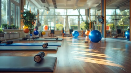 Energizing Pilates Class in a Modern Fitness Studio with Participants using Pilates Equipment