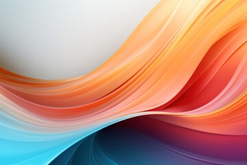 Fototapeta premium Abstract background with curved lines in orange, blue, and red hues.