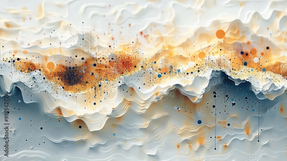 Poster Generate a unique data map that uses unconventional shapes and symbols to represent geographical data, offering an innovative twist on traditional mapping. Generative AI.