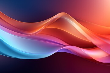 Fototapeta premium Abstract background with flowing blue, pink, and orange waves.