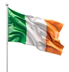 Ireland flag waving glorious on a flagpole