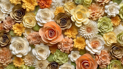 Beautiful floral craft wallpaper. fantasy artwork