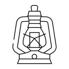 antique kerosene lamp line icon vector. antique kerosene lamp sign. isolated contour symbol black illustration