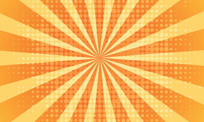 Yellow sunburst radiate lines comics style cartoon effect design background. Classic vintage sun rays sunburst pattern background. abstract comic colorful background.