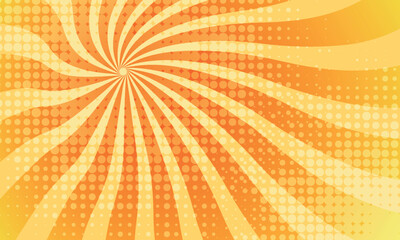 Yellow sunburst radiate lines comics style cartoon effect design background. Classic vintage sun rays sunburst pattern background. abstract comic colorful background.