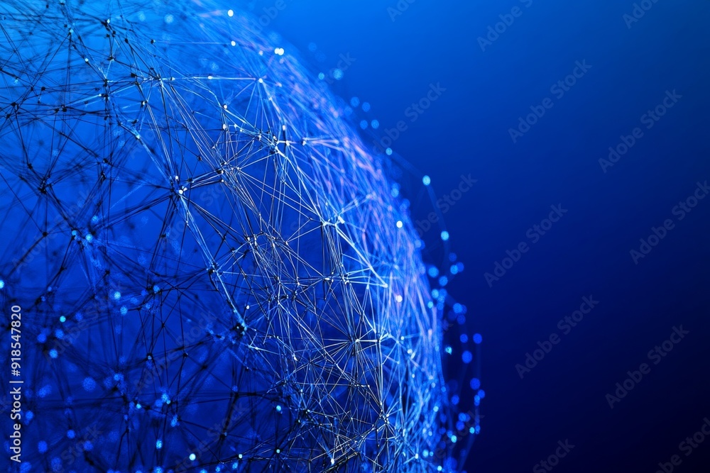 Poster glowing lines illustrate a conceptual global network, showcasing interconnected minds pulsing with e