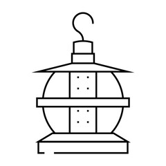 outside led lamp line icon vector. outside led lamp sign. isolated contour symbol black illustration