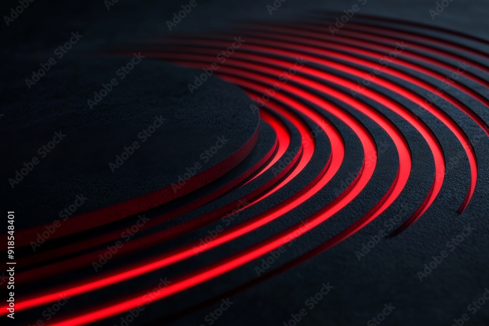 Poster subtle red lines glow against a dark background, creating an intriguing visual that highlights moder
