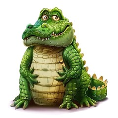 Naklejka premium Alligator Sadness emotion fantasy animal cartoon isolated whitebackground