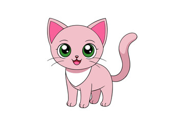 Cat Vector Illustration | Linocut, Kawaii, Cartoon, Clipart, Line Art Design for Microstock Websites