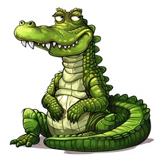 Naklejka premium Alligator Empathy emotion fantasy animal cartoon isolated whitebackground