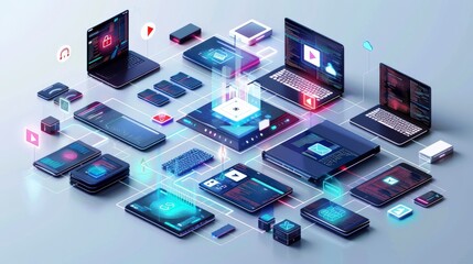 Tech Essentials: Close-up Photos of Computers and Smartphones with Coding and Data Management Applications