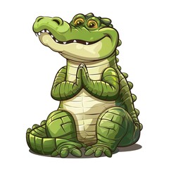 Alligator Gratitude emotion fantasy animal cartoon isolated whitebackground