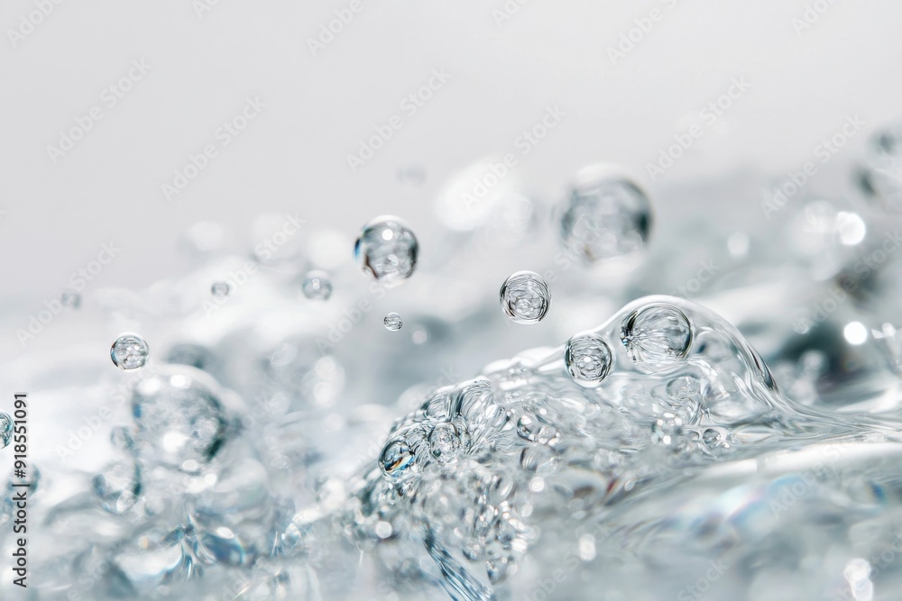 Aufkleber oxygen bubbles rise and burst in clear water, creating an intriguing display of movement and clarity