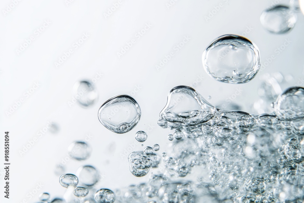 Aufkleber oxygen bubbles gracefully ascend through crystal clear water, creating a mesmerizing visual display 