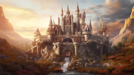 Obraz premium Abandoned castle. surreal mystical fantasy artwork
