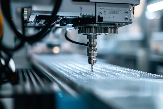 Advanced machinery operates to execute a precise molding process in a modern plastic manufacturing environment, highlighting cutting-edge injection technology