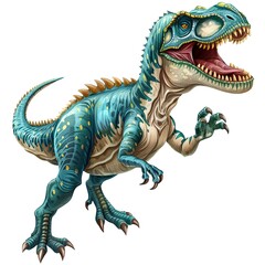 Fototapeta premium Allosaurus fantasy animal cartoon isolated whitebackground 16:9