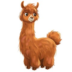 Alpaca ruin fantasy animal cartoon isolated whitebackground 16:9
