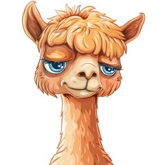 Obraz premium Alpaca Sadness emotion fantasy animal cartoon isolated whitebackground