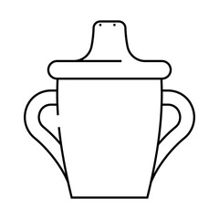 children glass cup line icon vector. children glass cup sign. isolated contour symbol black illustration