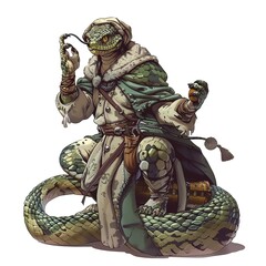 Anaconda Innkeeper Occupation fantasy animal cartoon isolated whitebackground