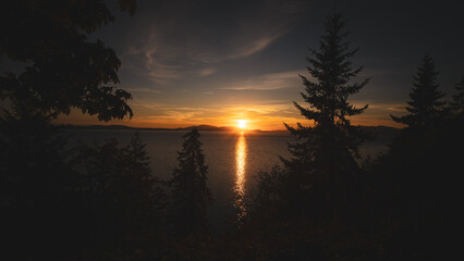 Sunset on Chuckanut Drive, Bellingham, Washington