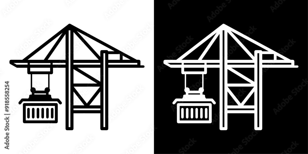 Poster ofvs692 outlinefilledvectorsign ofvs - container port vector icon . container terminal sign . isolat