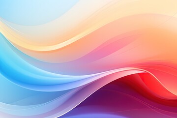 Abstract background with flowing curves in blue, pink, and red shades.