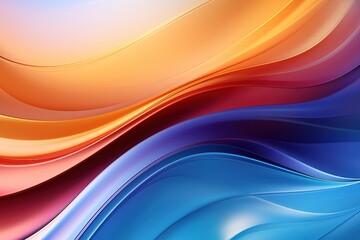 Fototapeta premium Abstract background with flowing lines in orange, red, blue and purple shades.