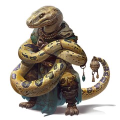 Anaconda Runesmith Occupation fantasy animal cartoon isolated whitebackground