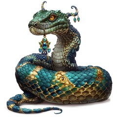 Anaconda Seer Occupation fantasy animal cartoon isolated whitebackground