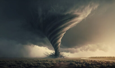 Fototapeta premium Design an image of a tornado