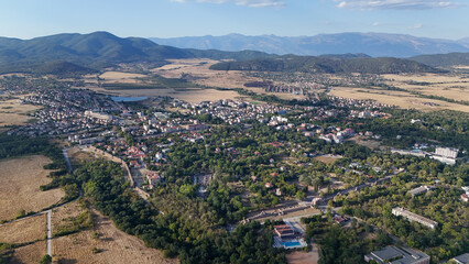 Hisarya Bulgaria drone city view from above