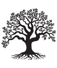 Tree silhouette on white background