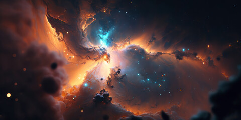 Fototapeta premium Space background with stardust and shining stars. Realistic cosmos and color nebula. Colorful galaxy