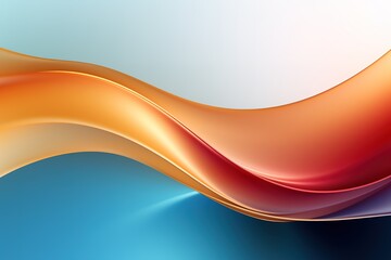 Fototapeta premium Abstract background with flowing orange, red, and blue waves.