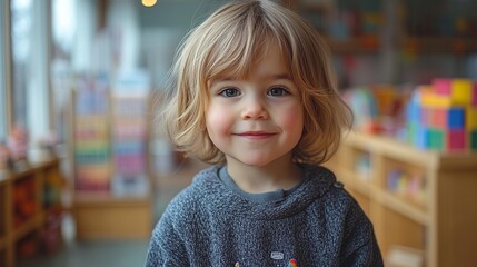 Preschool Reading Session: Children in Kindergarten Enjoying and Learning During Storytime,...