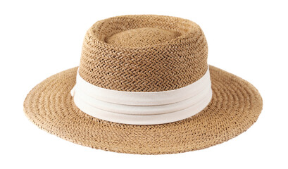 Straw hat isolated on white background, clipping path