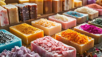 Crafting Beautiful Soap: Creative Images of Soap Molds, Fragrance Oils, Colorants, and Handcrafted Bars