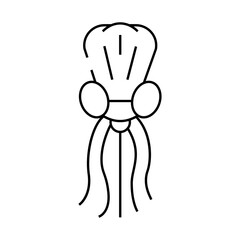 jellyfish form kite line icon vector. jellyfish form kite sign. isolated contour symbol black illustration