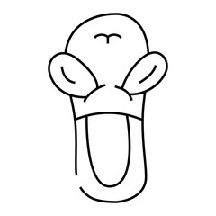 footwear with animal ear decoration line icon vector. footwear with animal ear decoration sign. isolated contour symbol black illustration