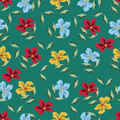 Abstract seamless allover floral chintz pattern design for Textile prints, wallpapers and other decorative projects