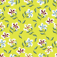 Amazing seamless floral pattern with bright colorful small flowers.