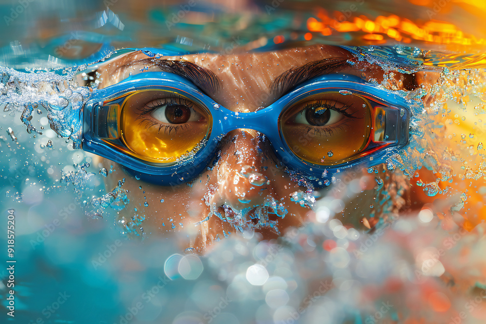 Wall mural Female Swimmer in Action