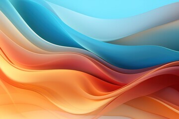 Abstract background with flowing, layered blue, red, and yellow shapes.