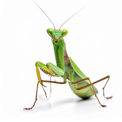 Praying mantis (Mantis religiosa) isolated on white