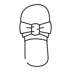 footwear decorated bow line icon vector. footwear decorated bow sign. isolated contour symbol black illustration