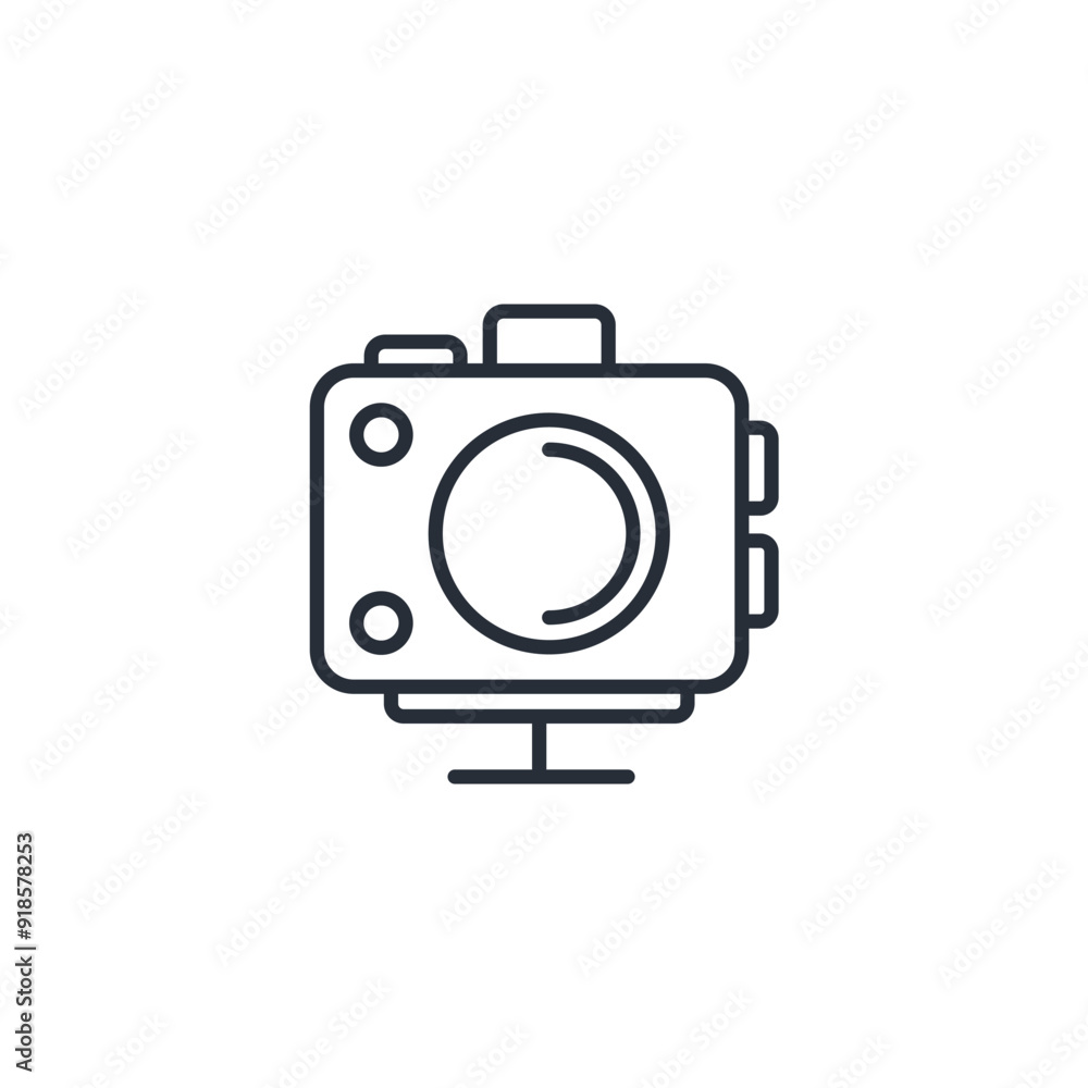 Poster camera icon. vector.editable stroke.linear style sign for use web design,logo.symbol illustration.